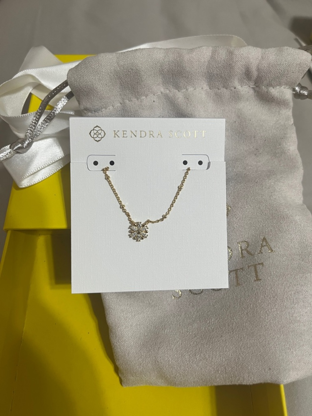 Kendra Scott Gold Crystal Flower Necklace